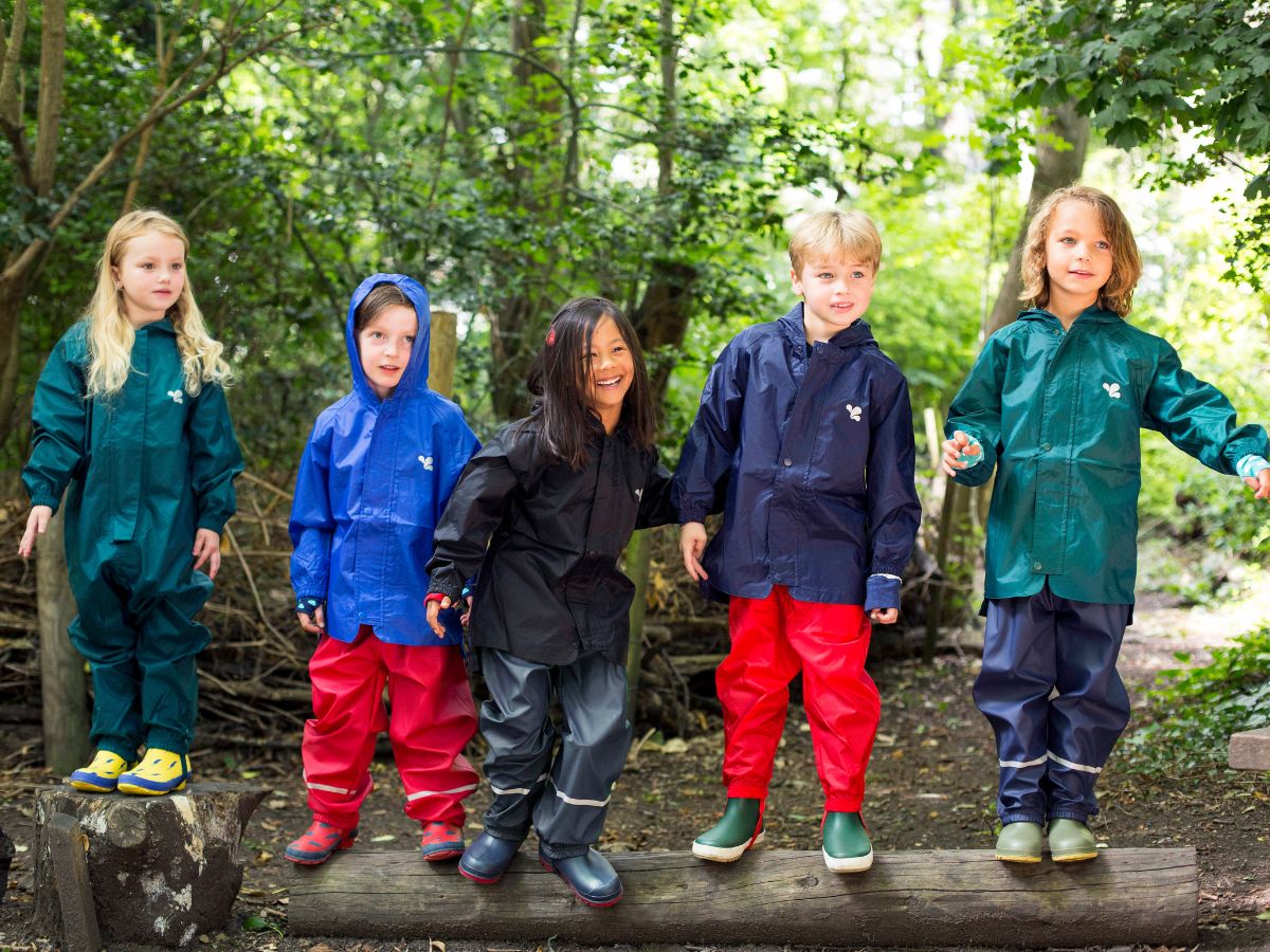 Children's rain boots and coats on sale