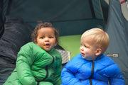 2 Happy Babies Camping in Tent with Little Mo Sleeping Bags - Morrison Outdoors