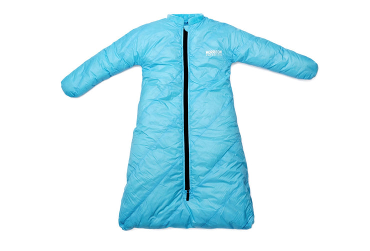 Little Mo 20° Down Baby Sleeping Bag Sky Blue Color Front View - Morrison Outdoors
