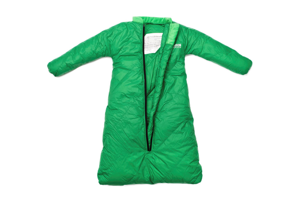 Little Mo 20° Down Baby Sleeping Bag Moss Green Color Open View - Morrison Outdoors